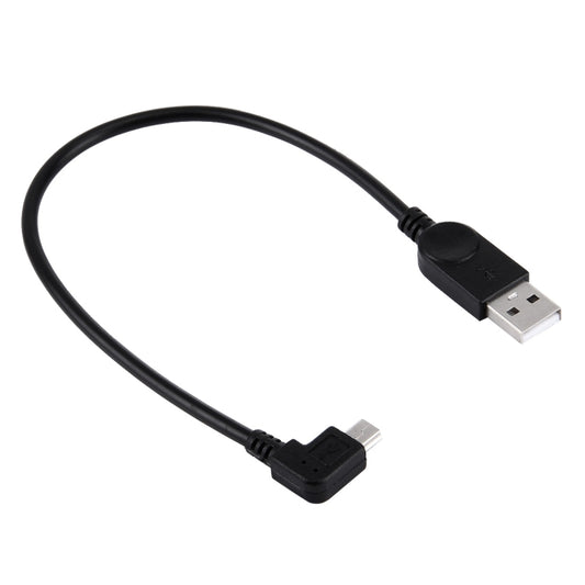 90 Degree Angle Left Mini USB to USB Data / Charging Cable, Length: 28cm - USB Cable by buy2fix | Online Shopping UK | buy2fix