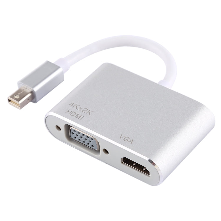 2 in 1 4Kx2K Mini DisplayPort to VGA & HDMI Adapter (Silver) -  by buy2fix | Online Shopping UK | buy2fix