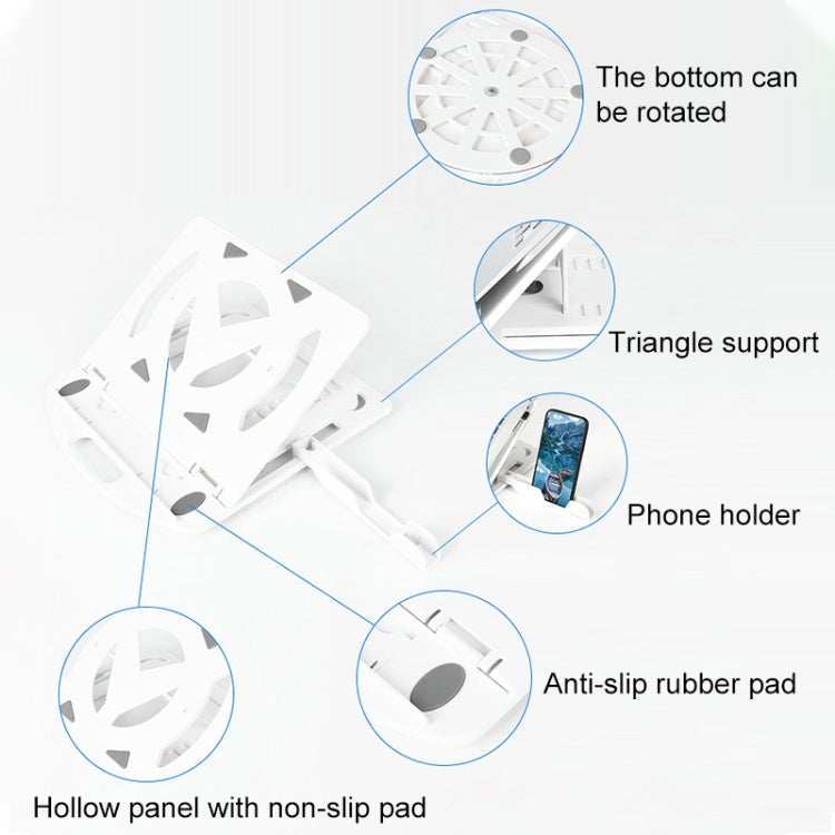 General-purpose Increased Heat Dissipation For Laptops Holder, Style: with Mobile Phone Holder with Rotation (Black) - Computer & Networking by buy2fix | Online Shopping UK | buy2fix