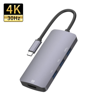 UC912 4 in 1 4K 30Hz USB 3.0 + 2 x USB 2.0 to USB-C / Type-C Multifunctional HUB Adapter - Computer & Networking by buy2fix | Online Shopping UK | buy2fix