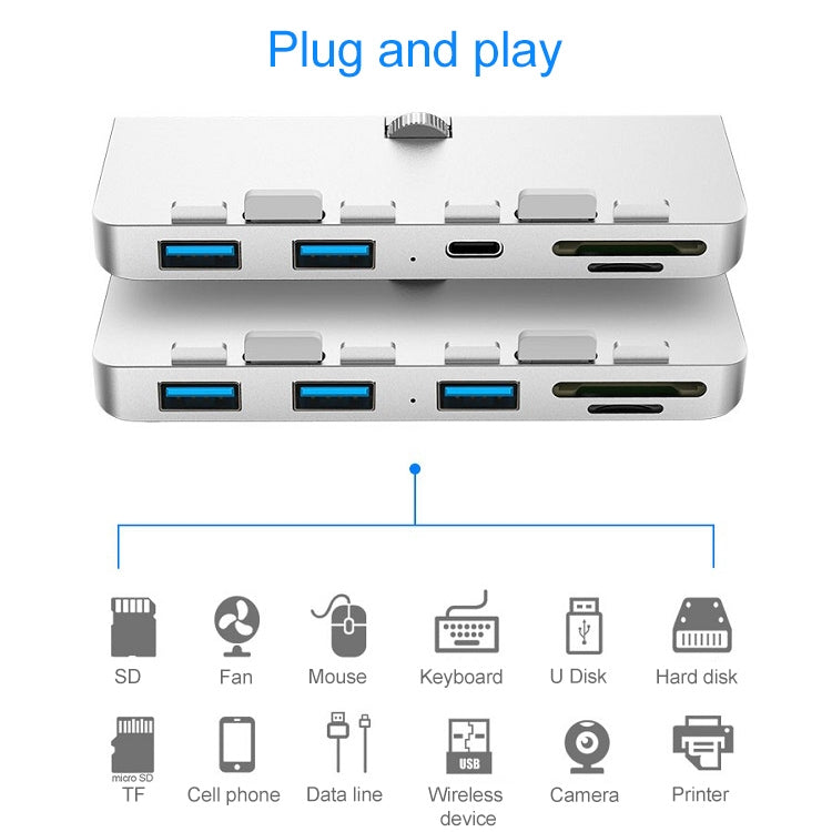 Rocketek For iMac USB3.0 x 3 + SD / TF Multi-function HUB Expansion Dock - Computer & Networking by ROCKETEK | Online Shopping UK | buy2fix