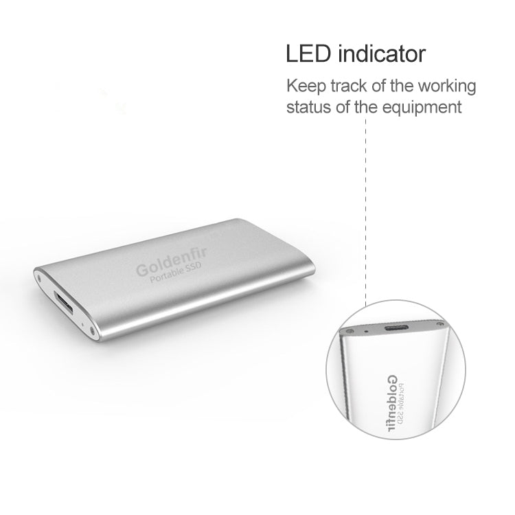 Goldenfir NGFF to Micro USB 3.0 Portable Solid State Drive, Capacity: 128GB(Silver) - Computer & Networking by Goldenfir | Online Shopping UK | buy2fix