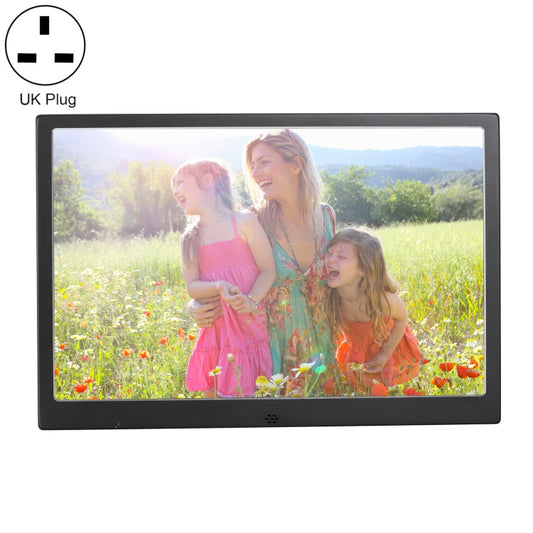 HSD1202 12.1 inch 1280x800 High Resolution Display Digital Photo Frame with Holder and Remote Control, Support SD / MMC / MS Card / USB Port, UK Plug(Black) - Consumer Electronics by buy2fix | Online Shopping UK | buy2fix