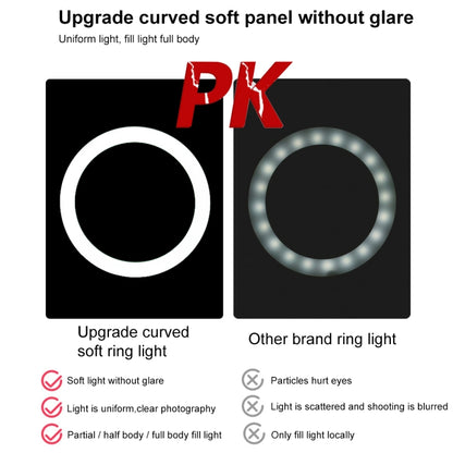 PULUZ 10.2 inch 26cm Ring Light + 1.1m Tripod Mount USB 3 Modes Dimmable Dual Color Temperature LED Curved Diffuse Light Vlogging Selfie Photography Video Lights with Phone Clamp & Selfie Remote Control(Black) - Ring Light by PULUZ | Online Shopping UK | buy2fix