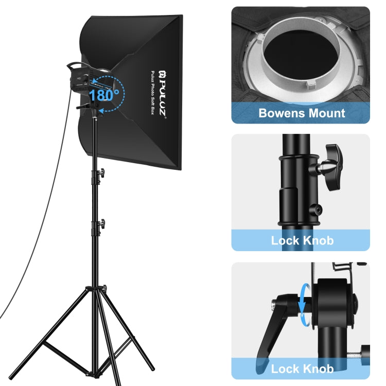 PULUZ 120W Photo Studio Strobe Flash Light Kit with Softbox Reflector & Tripod(UK Plug) - Shoe Mount Flashes by PULUZ | Online Shopping UK | buy2fix