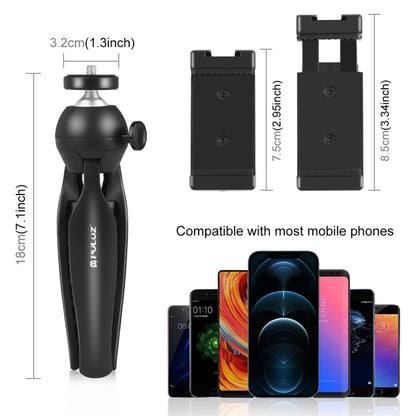 PULUZ Live Broadcast Smartphone Video Vlogger Kits Microphone + Tripod Mount + Phone Clamp Holder (Black) - Consumer Electronics by PULUZ | Online Shopping UK | buy2fix