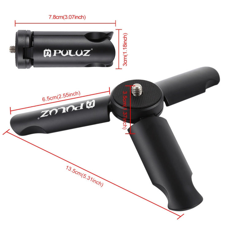 PULUZ Folding Plastic Tripod + Vlogging Live Broadcast Handheld Grip ABS Mount with Cold Shoe & Wrist Strap for iPhone, Galaxy, Huawei, Xiaomi, Sony, HTC, Google and other Smartphones - Desktop Holder by PULUZ | Online Shopping UK | buy2fix