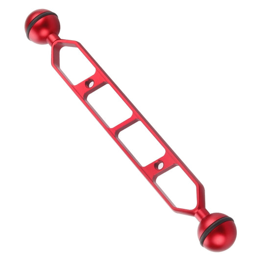 PULUZ 9.0 inch 22.8cm Aluminum Alloy Dual Balls Arm, Ball Diameter: 25mm(Red) - Diving Accessories by PULUZ | Online Shopping UK | buy2fix