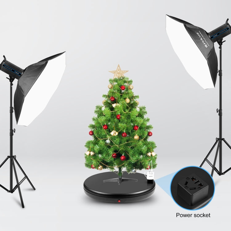 PULUZ 45cm Remote Control Adjusting Speed Rotating Turntable Display Stand with Power Socket, Black, Load 100kg(UK Plug) -  by PULUZ | Online Shopping UK | buy2fix