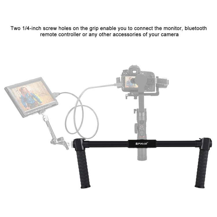 PULUZ Dual Handheld Grip Aluminum Tube Stabilizer - Camera Accessories by PULUZ | Online Shopping UK | buy2fix