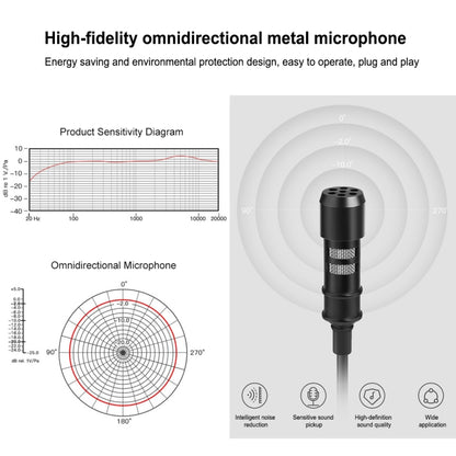 PULUZ 1.5m 8 Pin Jack Lavalier Wired Condenser Recording Microphone - Consumer Electronics by PULUZ | Online Shopping UK | buy2fix