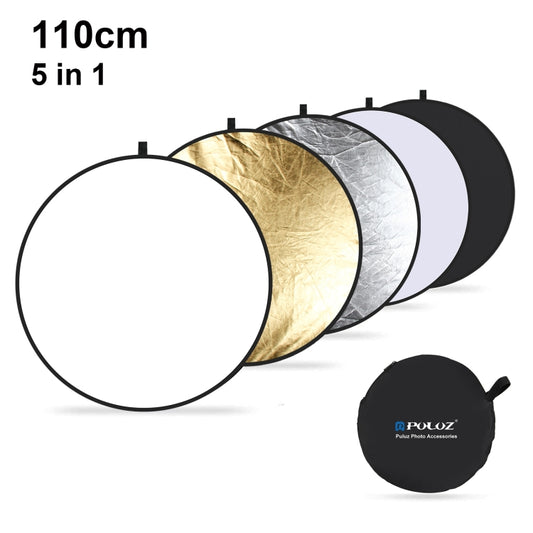 PULUZ 110cm 5 in 1 (Silver / Translucent / Gold / White / Black) Folding Photo Studio Reflector Board -  by PULUZ | Online Shopping UK | buy2fix