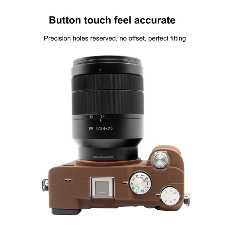 PULUZ Soft Silicone Protective Case for Sony A7C / ILCE-7C(Coffee) - Protective Case by PULUZ | Online Shopping UK | buy2fix