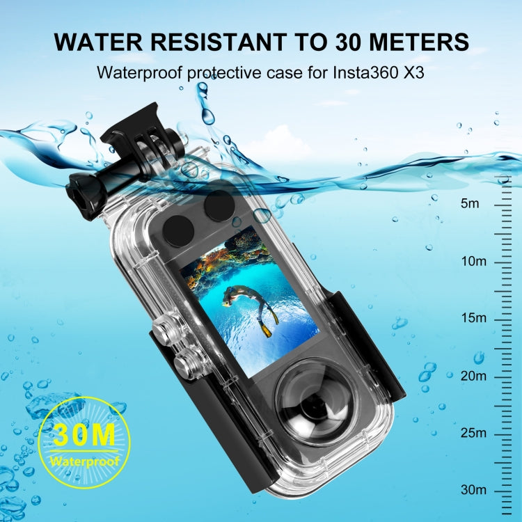 For Insta360 X3 PULUZ 30m Underwater Waterproof Housing Case - Case & Bags by PULUZ | Online Shopping UK | buy2fix