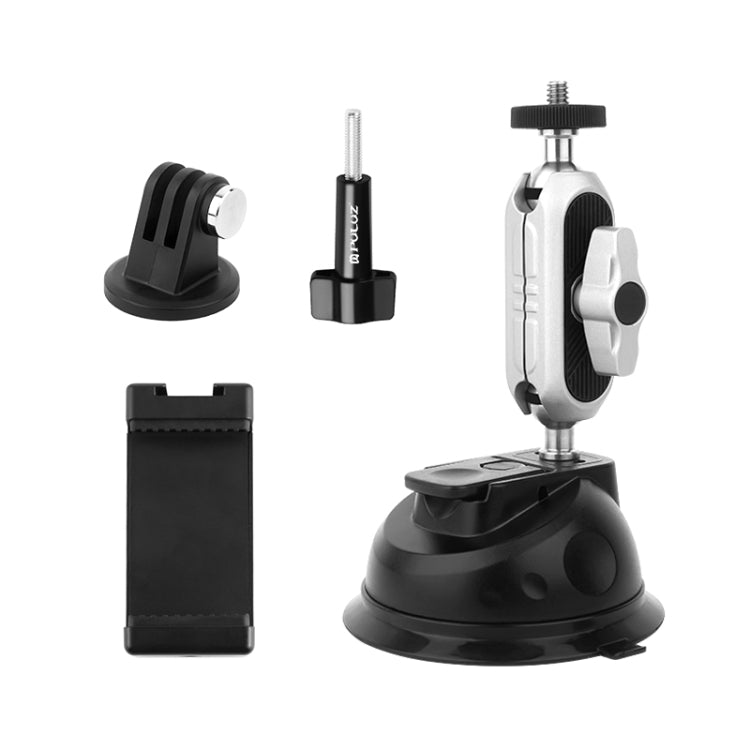 PULUZ Car Suction Cup Arm Mount with Phone Clamp & Mount Adapter & Long Screw - Helmet Mount by PULUZ | Online Shopping UK | buy2fix