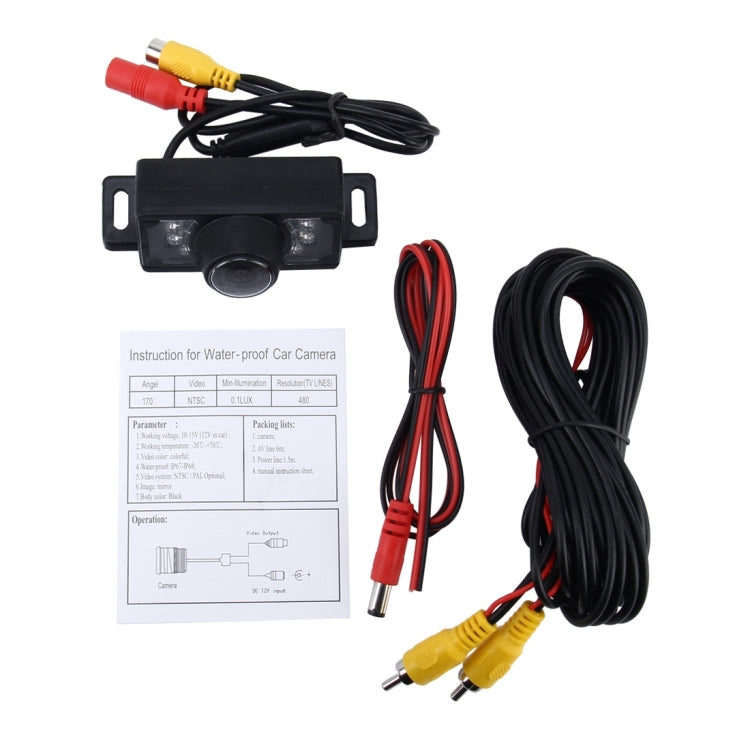 7 LED IR Infrared Waterproof Night Vision Rear View Camera for Car GPS, Wide viewing angle: 170 degree (DM320P)(Black) - In Car by buy2fix | Online Shopping UK | buy2fix