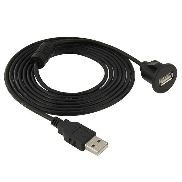 USB 2.0 Male to Female Extension Cable with Car Flush Mount, Length: 2m - In Car by buy2fix | Online Shopping UK | buy2fix