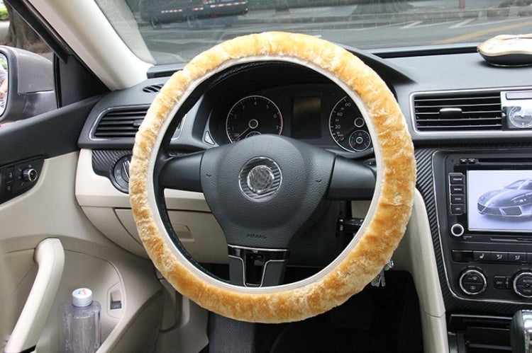 Universal Premium Soft Short Plush Winter Car Steering Wheel Cover, For 36-38cm steering wheel(Gold) - Steering Wheel Accessories by buy2fix | Online Shopping UK | buy2fix