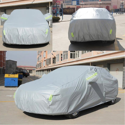 PEVA Anti-Dust Waterproof Sunproof Sedan Car Cover with Warning Strips, Fits Cars up to 5.4m(211 inch) in Length - PE Material by buy2fix | Online Shopping UK | buy2fix