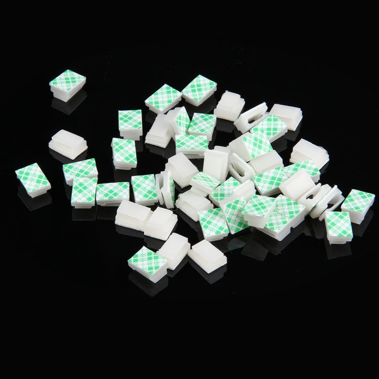 100 PCS Adhesive Backed Cable Clip  Set(White) - In Car by buy2fix | Online Shopping UK | buy2fix