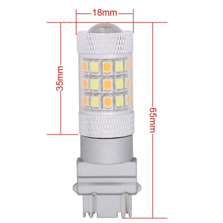 T25 8W 420LM White + Yellow Light 42 LED 2835 SMD Car Brake Light Steering Light Bulb, DC 12V - In Car by buy2fix | Online Shopping UK | buy2fix