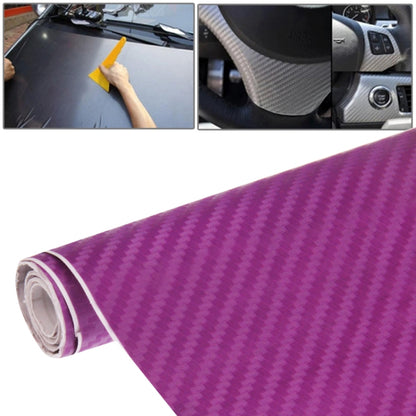 Car Decorative 3D Carbon Fiber PVC Sticker, Size: 127cm x 50cm(Purple) - Auto Film by buy2fix | Online Shopping UK | buy2fix