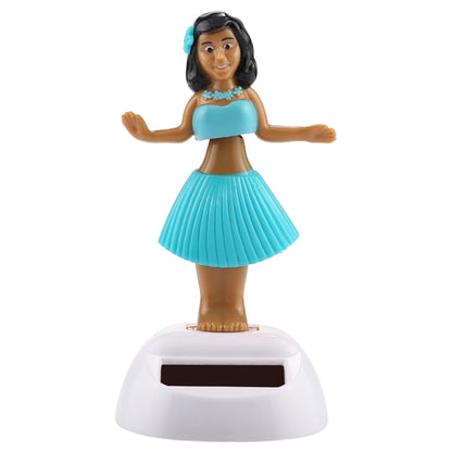 Solar Powered Bobble Head Dancing Toy Car Decoration Ornament Cute Hula Princess(Blue) - Ornaments by buy2fix | Online Shopping UK | buy2fix