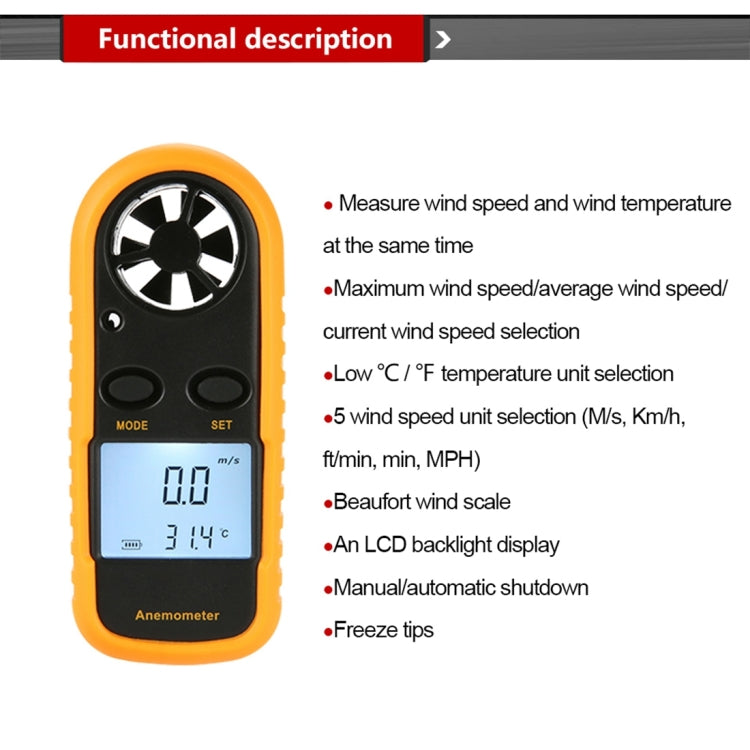 AR-816 Digital Electronic Thermometer Anemometer - Consumer Electronics by buy2fix | Online Shopping UK | buy2fix