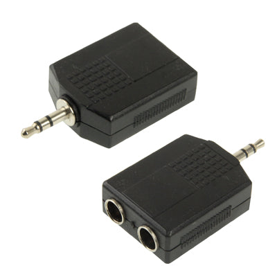 3.5mm Male to 2 Female 6.35mm Audio Adapter(Black) - Splitter Adapter by buy2fix | Online Shopping UK | buy2fix