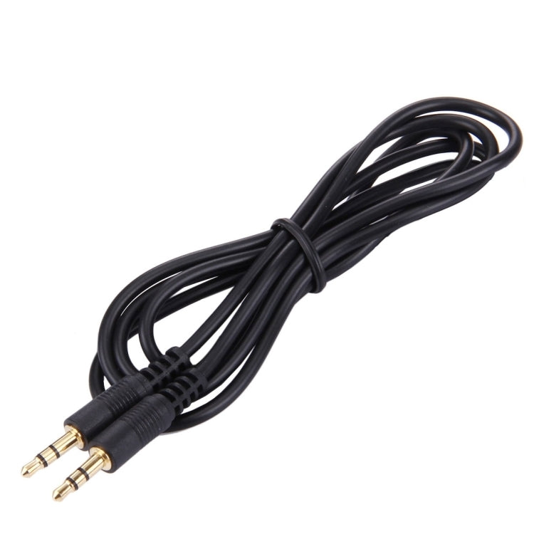 1m 3.5mm Male to 3.5mm Male Plug Stereo Audio Aux Cable  (Black + Gold Plated Connector) - Aux Cable by buy2fix | Online Shopping UK | buy2fix