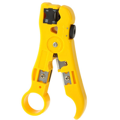 Multi-function Coaxial Cable / Network Cable / Phone Line / Flat Cable Stripper(Yellow) - Lan Cable and Tools by buy2fix | Online Shopping UK | buy2fix