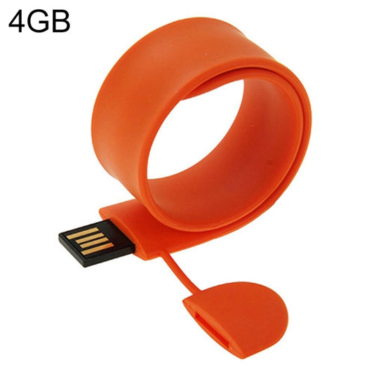 Silicone Bracelet USB Flash Disk with 4GB Memory(Orange) - USB Flash Drives by buy2fix | Online Shopping UK | buy2fix