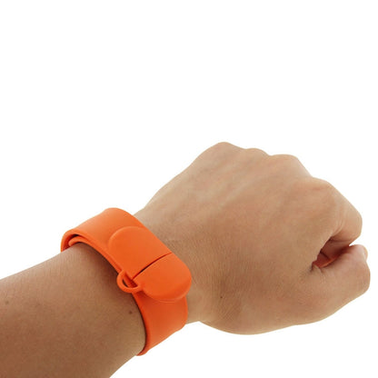 Silicone Bracelet USB Flash Disk with 16GB Memory(Orange) - USB Flash Drives by buy2fix | Online Shopping UK | buy2fix