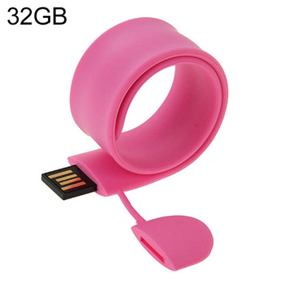 Silicone Bracelet USB Flash Disk with 32GB Memory(Pink) - USB Flash Drives by buy2fix | Online Shopping UK | buy2fix