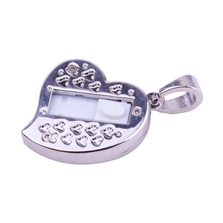 Silver Heart Shaped Diamond Jewelry USB Flash Disk, Special for Valentines Day Gifts (8GB) -  by buy2fix | Online Shopping UK | buy2fix