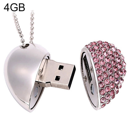 Heart Shaped Diamond Jewelry USB Flash Disk, Special for Valentines Day Gifts (4GB) - USB Flash Drives by buy2fix | Online Shopping UK | buy2fix