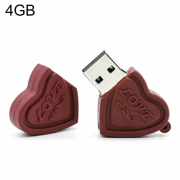 Dual Hearts Style 4GB USB Flash Disk - USB Flash Drives by buy2fix | Online Shopping UK | buy2fix