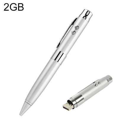 3 in 1 Laser Pen Style USB Flash Disk, Silver (2GB) - Computer & Networking by buy2fix | Online Shopping UK | buy2fix