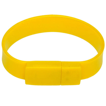 16GB Silicon Bracelets USB 2.0 Flash Disk(Yellow) - USB Flash Drives by buy2fix | Online Shopping UK | buy2fix