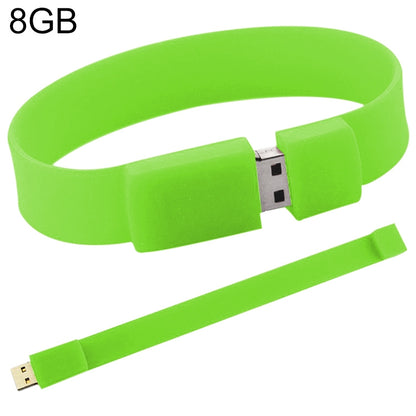 8GB Silicon Bracelets USB 2.0 Flash Disk(Green) - USB Flash Drives by buy2fix | Online Shopping UK | buy2fix