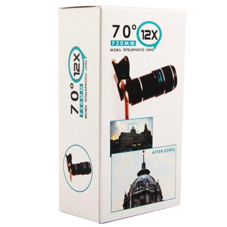 Universal 12X Zoom Optical Zoom Telescope Lens with Clip - Telescope & Microscope by buy2fix | Online Shopping UK | buy2fix