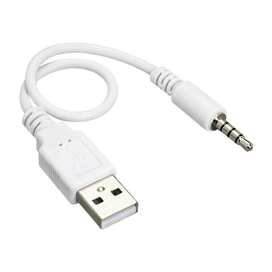 USB to 3.5mm Jack Data Sync & Charge Cable for iPod Shuffle 1st /2nd /3rd Generation, Length: 15.5cm(White) - Normal Style Cable by buy2fix | Online Shopping UK | buy2fix