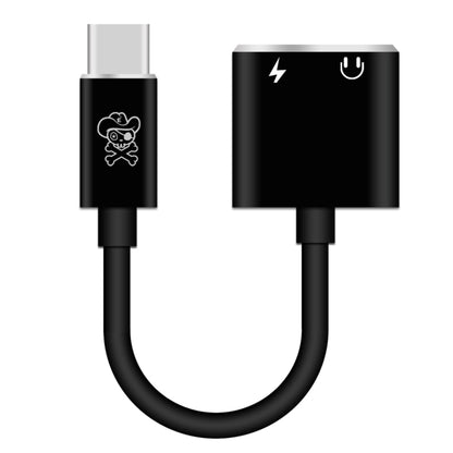 ENKAY Hat-prince HC-10 USB-C / Type-C + 3.5mm Jack to USB-C / Type-C Charge Audio Adapter Cable(Black) - Audio Adapter by ENKAY | Online Shopping UK | buy2fix