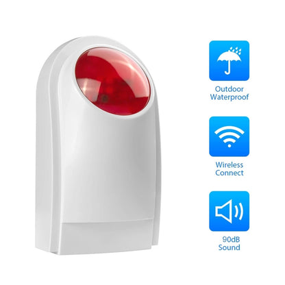 Outdoor Wired Siren with Blue Flashlight (PA-100), Can be used 12V as a Backup Battery (not include)(White) - Security by buy2fix | Online Shopping UK | buy2fix