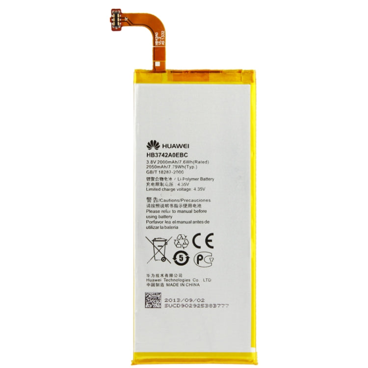 2000mAh Replacement Battery for Huawei Ascend P6(Gold)(Gold) - For Huawei by buy2fix | Online Shopping UK | buy2fix