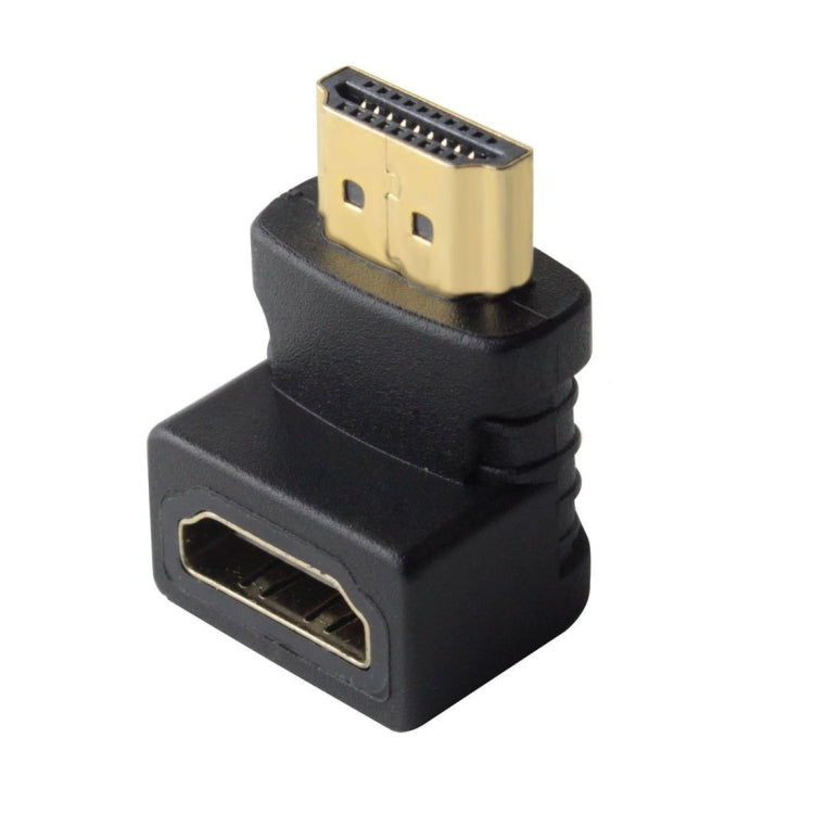 HDMI 19Pin Male to HDMI 19Pin Female 90-degree Angle Adaptor (Gold Plated)(Black) - Adapter by buy2fix | Online Shopping UK | buy2fix