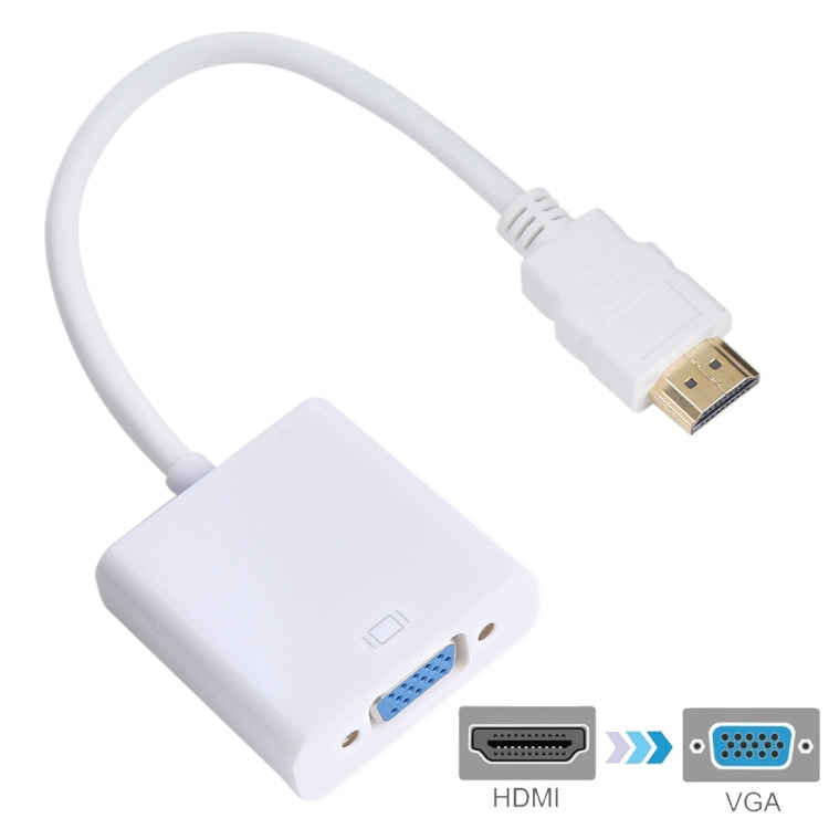 20cm HDMI 19 Pin Male to VGA Female Cable Adapter(White) - Computer & Networking by buy2fix | Online Shopping UK | buy2fix