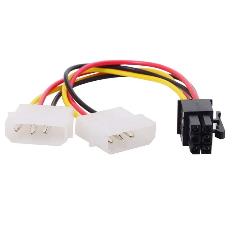 6 Pin Male to 2 x 4 Pin Female Power Cable, Length: 17.5cm - Computer & Networking by buy2fix | Online Shopping UK | buy2fix