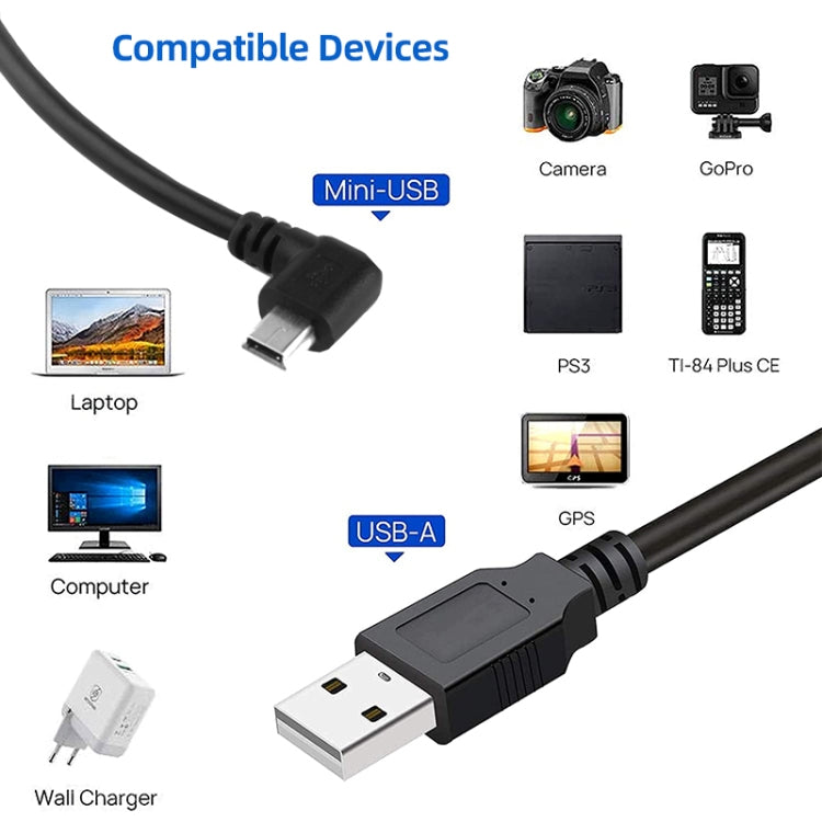 90 Degree Mini USB Male to USB 2.0 AM Adapter Cable, Length: 25cm - USB Cable by buy2fix | Online Shopping UK | buy2fix