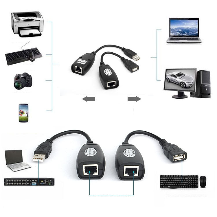 50m USB to RJ45 Extender by Cat5e Cable - Lan Cable and Tools by buy2fix | Online Shopping UK | buy2fix